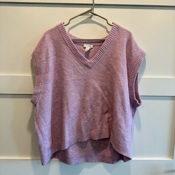 H&M Pink XXL V-Neck Sleeveless Sweater - Picture 1 of 7